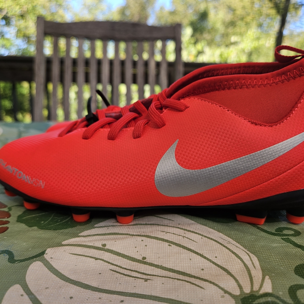 Nike Red Soccer Cleats with Silver Swoosh
